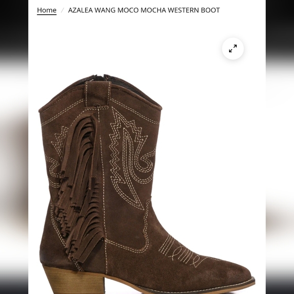 The AZALEA WANG Genuine Leather Moco Mocha Western Boot. Sz 11 - Picture 3 of 8